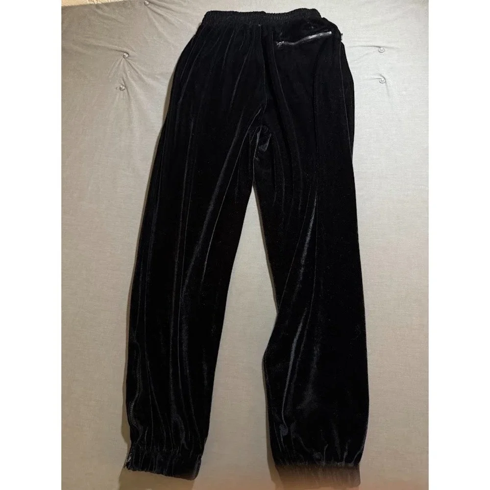 Koman Raw Pants Velour Mens 28 Black Drawstring Joggers Sweats 28x30‎ Y2K.